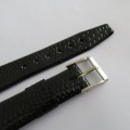 RETRO nové řemínky na hodinky - černé - vzor "ještěrka" - šíře 18mm - pravá kůže